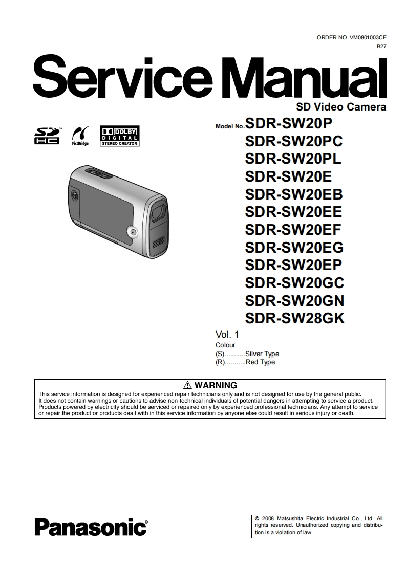 松下SDR-SW28GK维修手册
