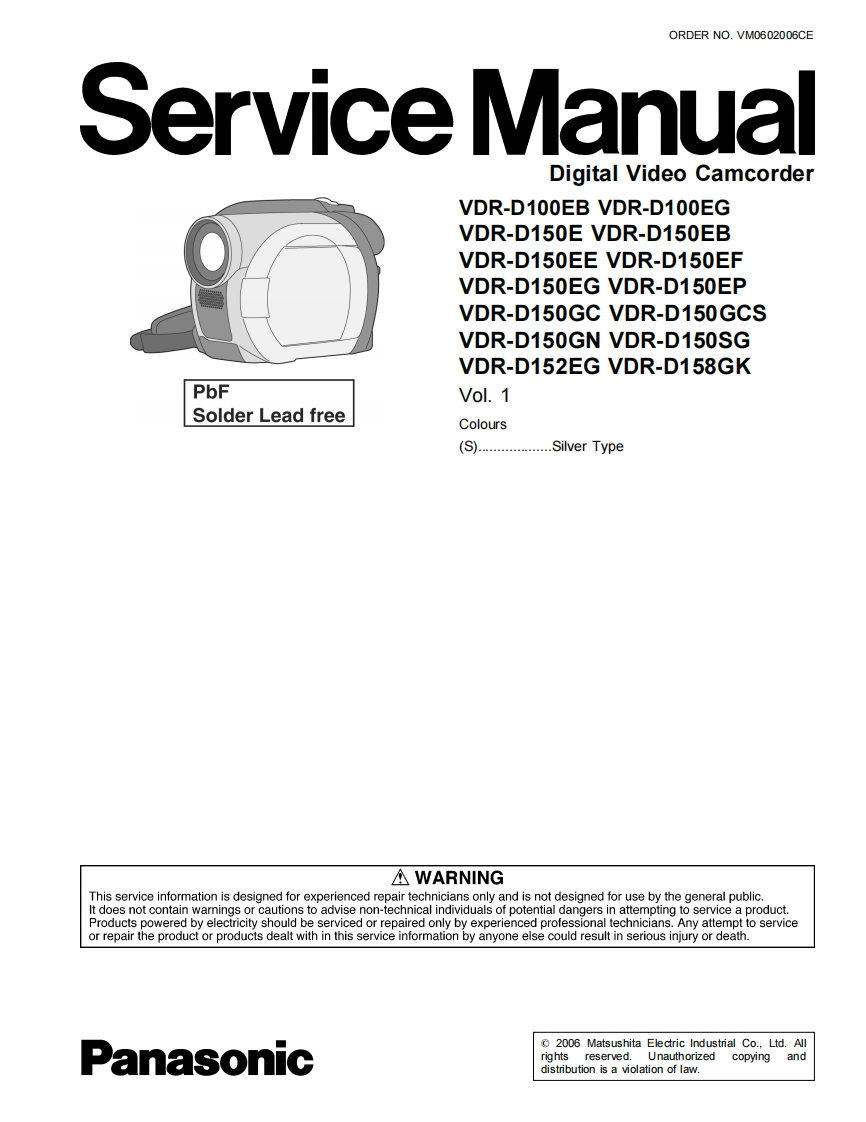 松下VDR-D100维修手册