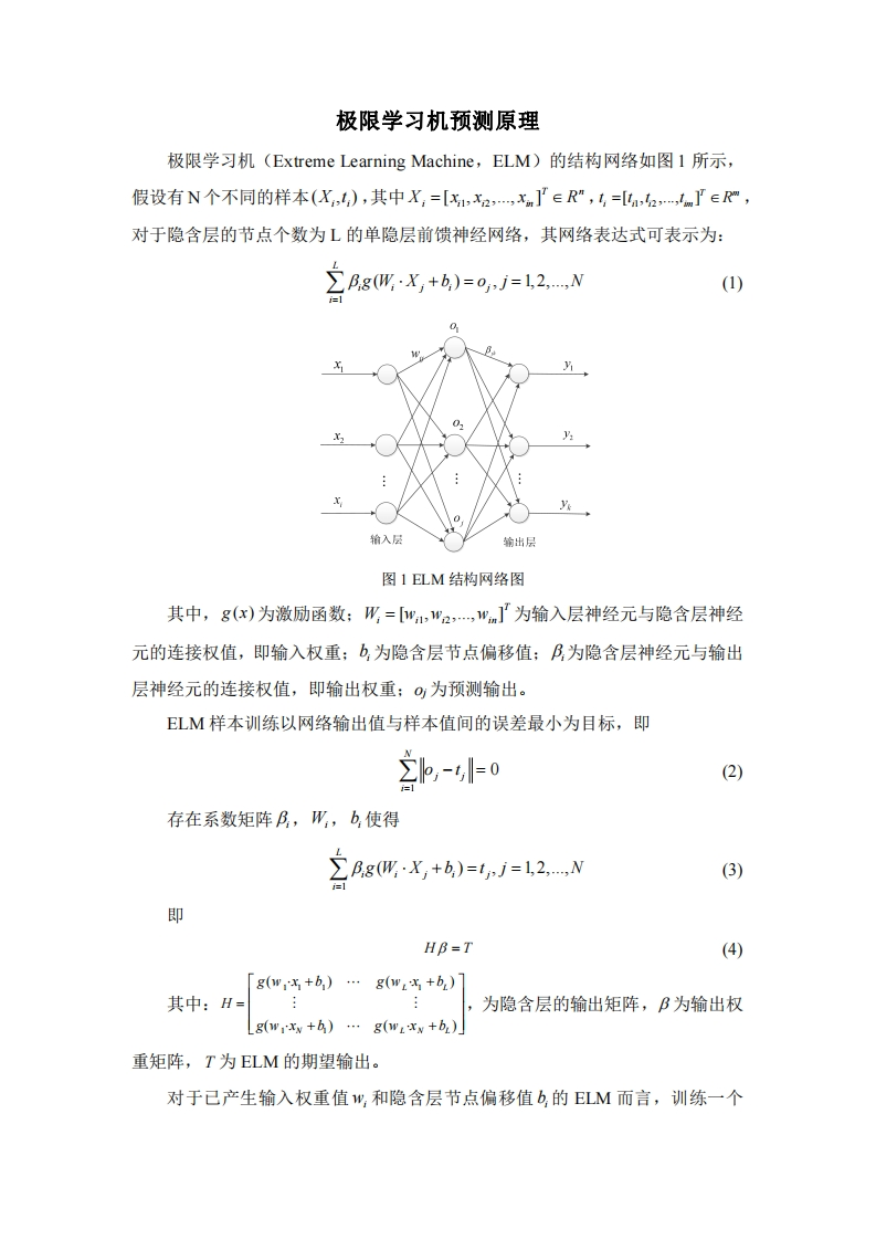 极限学习机（ELM）预测原理