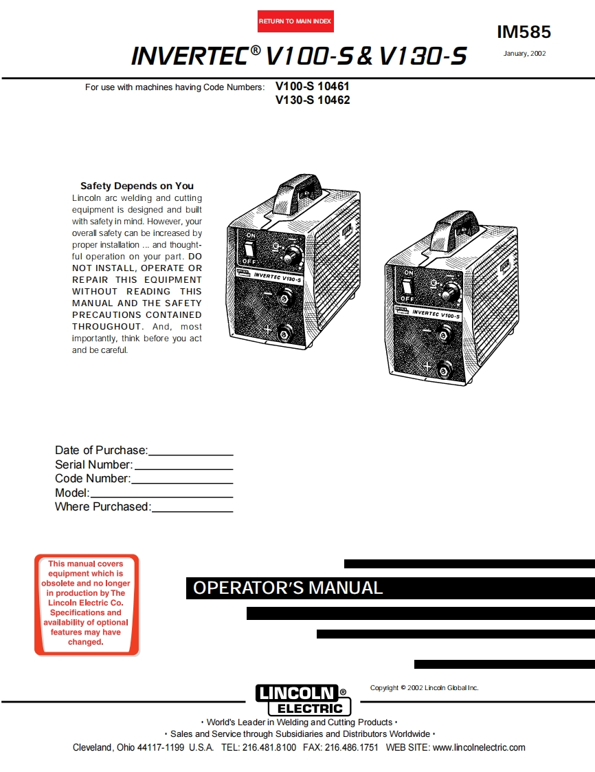 林肯LINCOLN-invertec_130焊机维修手册