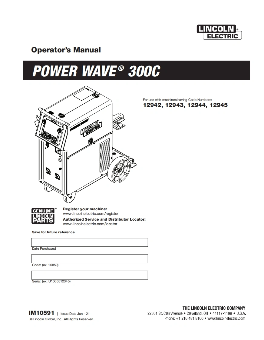林肯电焊机LINCOLN-POWER-WAVE-300C-Manual使用说明书手册含电器原理图-找手册网