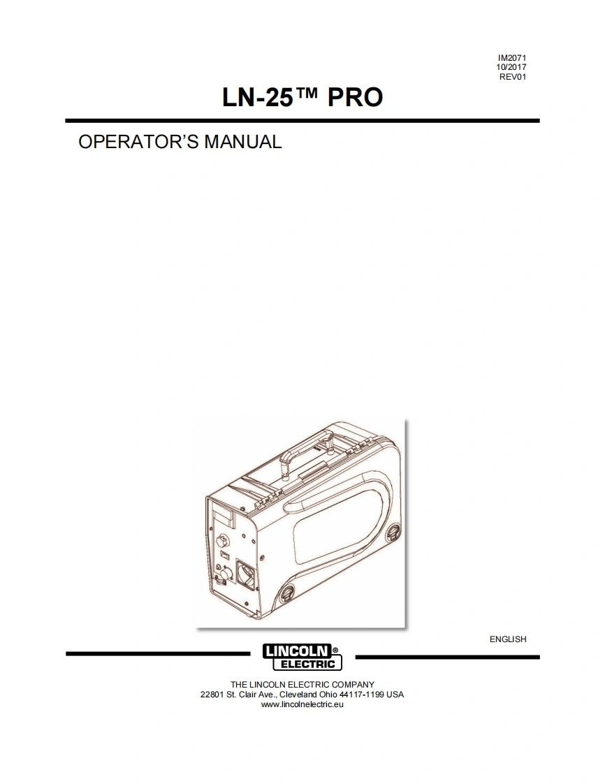 林肯电焊机Lincoln-LN-25-Pro-Operators-Manual使用说明书手册含电器原理图-找手册网
