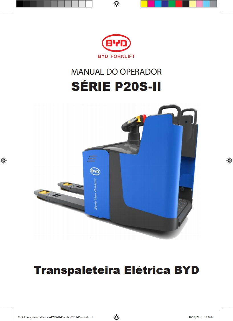 比亚迪Manual-do-Operador-Transpaleteira-El¬trica-P20S-II-Out2018-Port-Impressuo操作与维护手册，含电器液压原理图