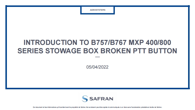 波音737飞机B757_B767-MXP-Stowage-box-broken-PTT-button_Boeing-R2