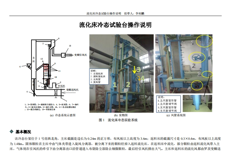 流化床冷态试验台操作说明
