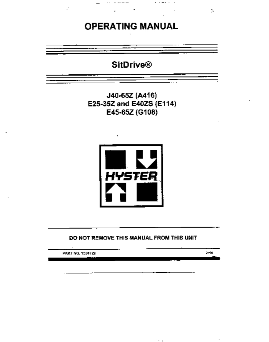 海斯特Hyster-E25-40-45-Operators-Manual操作说明书手册