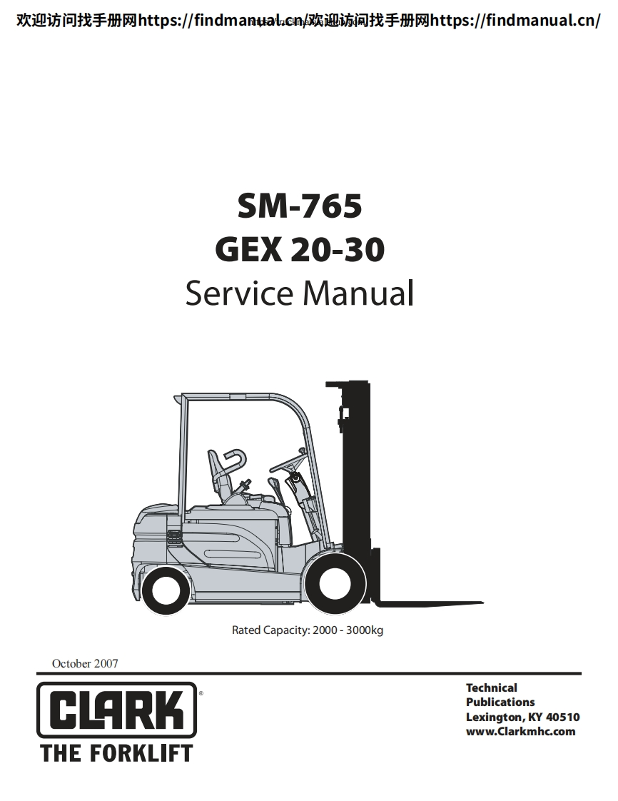 海斯特叉车Hyster-SM-765-GEX-20-30-Electric-Forklift-Service-Manual维修手册含电器液压原理图