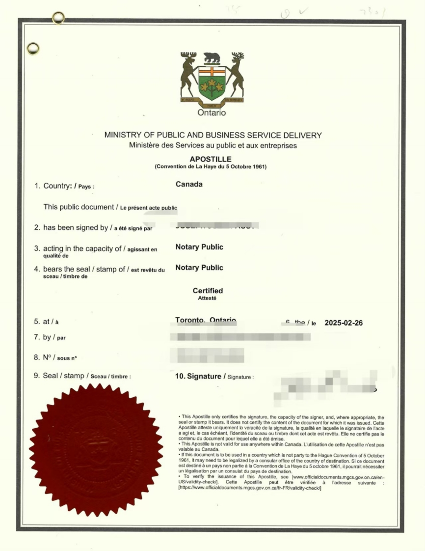 海牙认证样本-同一人声明书