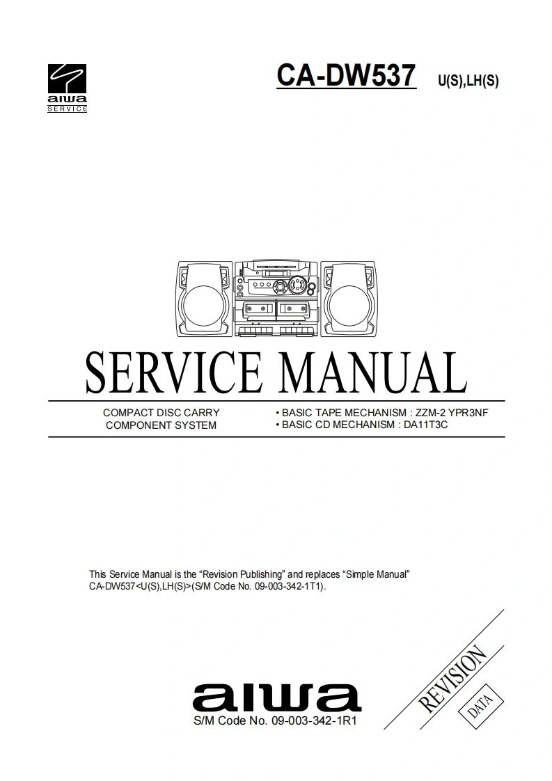 爱华Aiwa-CA-DW537-维修手册-找手册网
