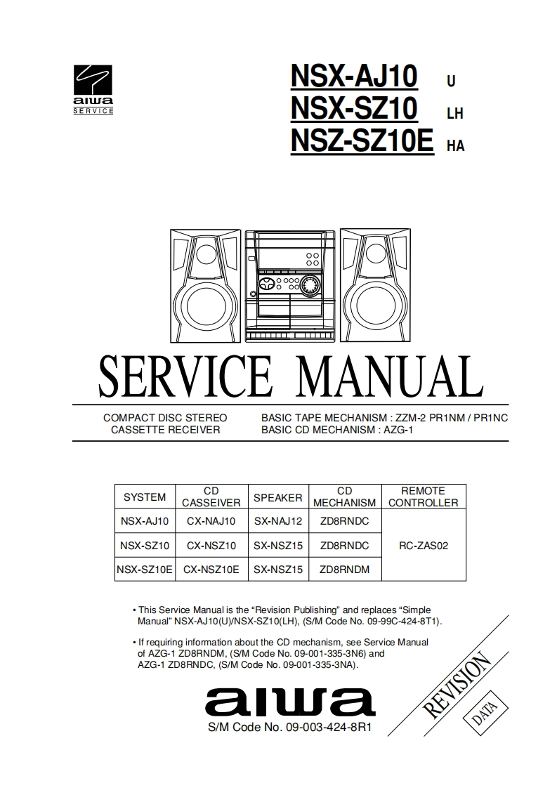 爱华Aiwa-NS-XAJ10-维修手册