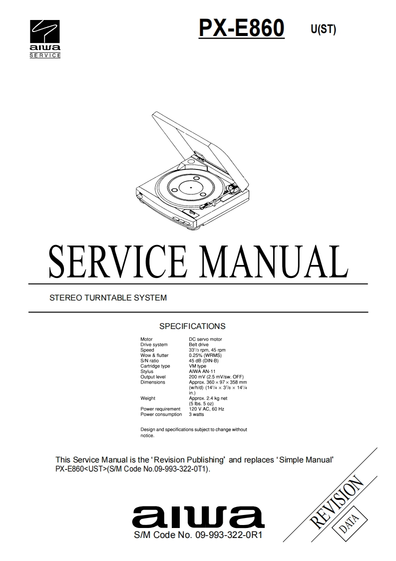 爱华Aiwa-PX-E860-维修手册