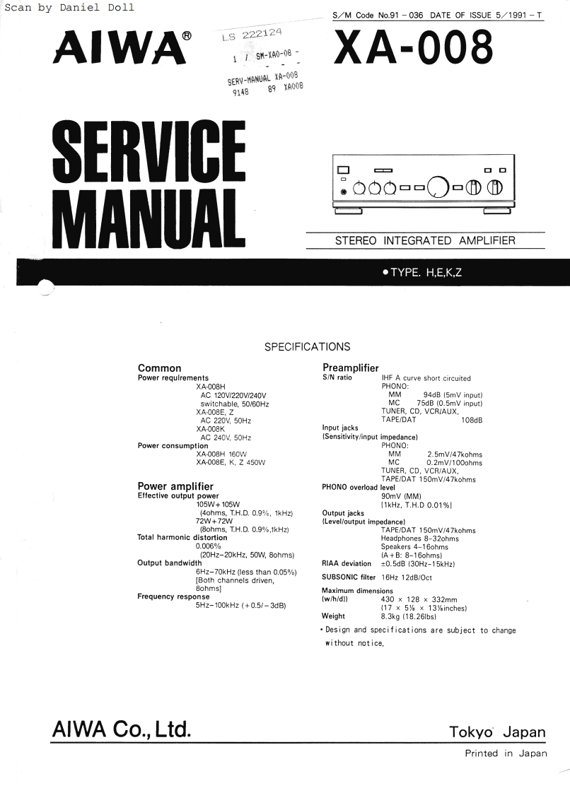 爱华Aiwa-XA-008-维修手册