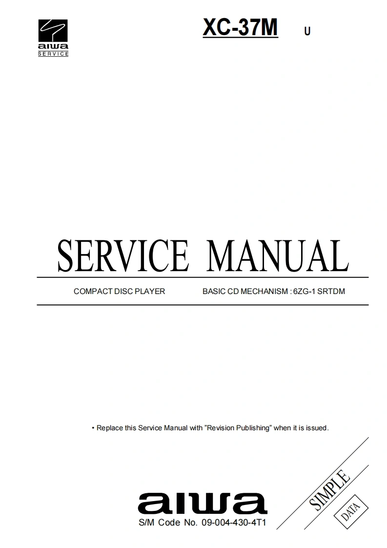 爱华Aiwa-XC-37M-维修手册