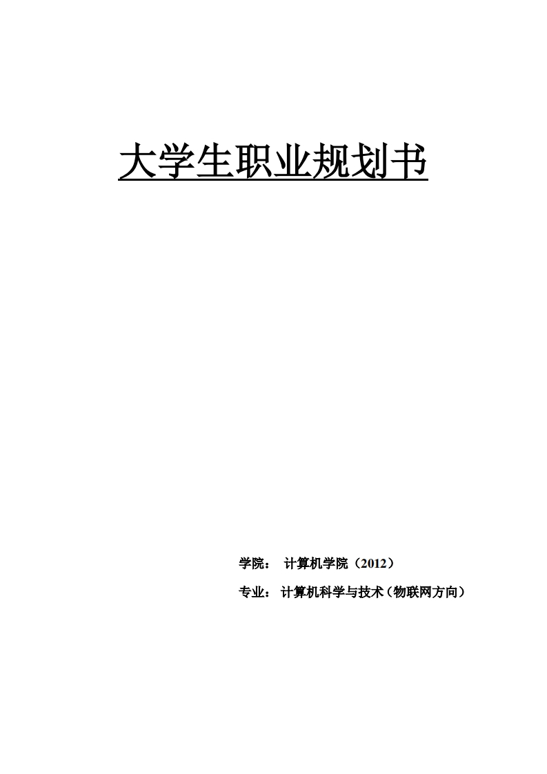 物联网专业大学生职业生涯规划书