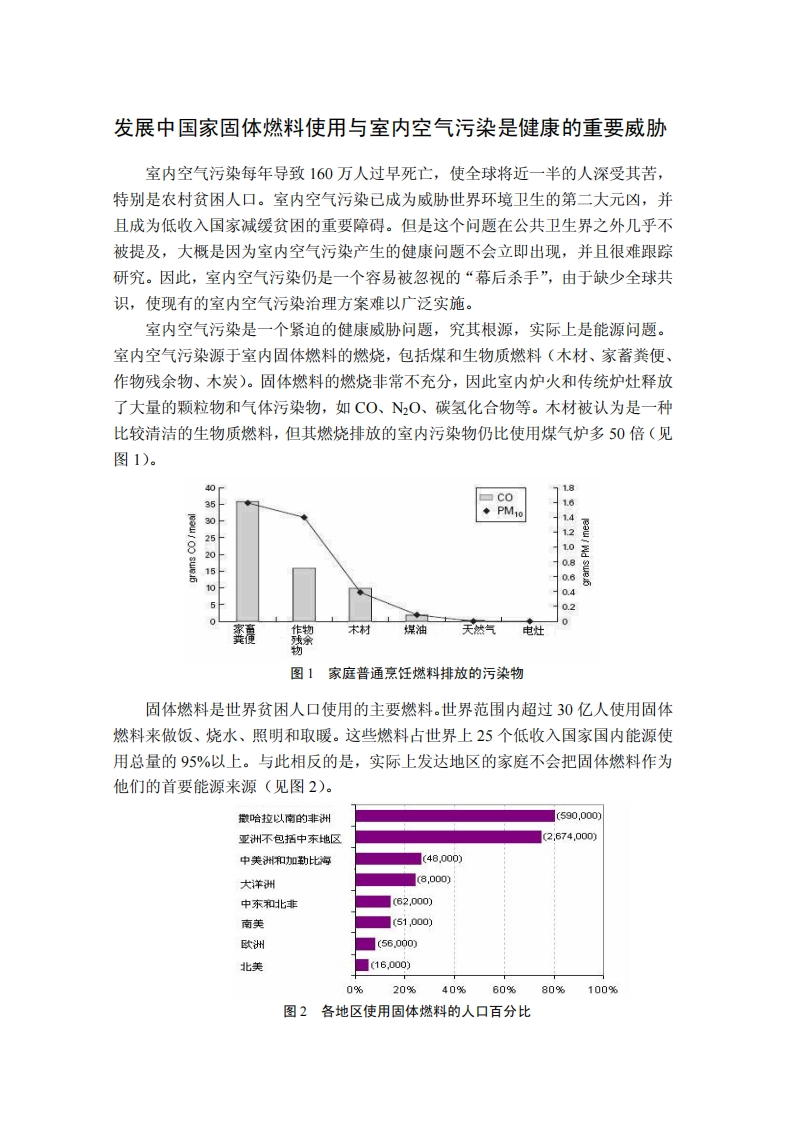 环境与健康2-发展中国家固体燃料使用与室内空气污染是健康的重要威胁
