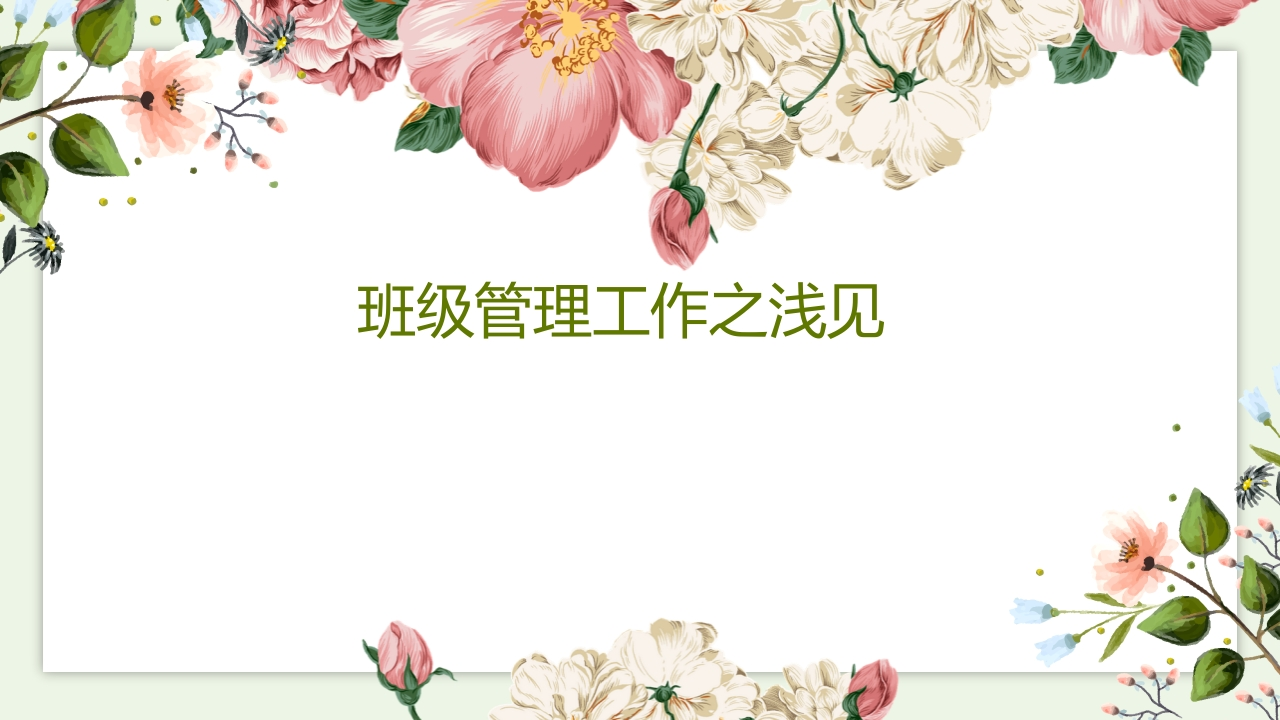 班主任班级管理之浅见