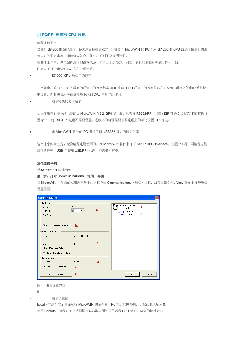 用PC-PPI电缆与S7-200的CPU通讯