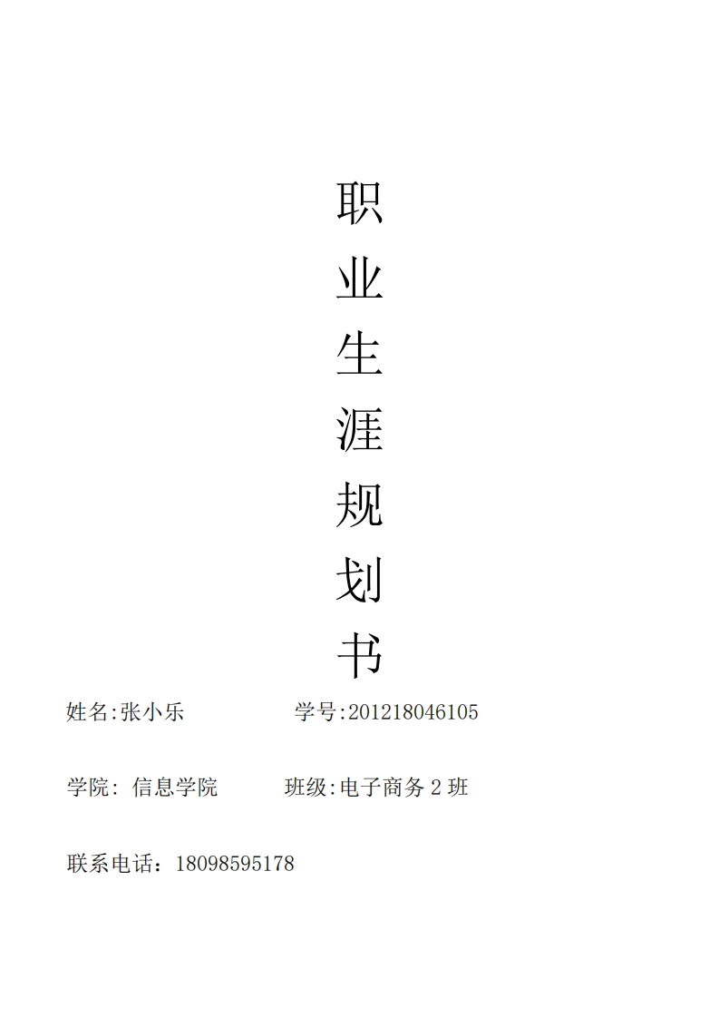 电子商务专业职业生涯规划书-doc