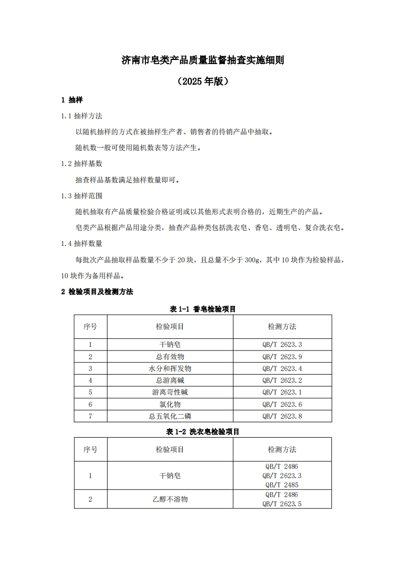 皂类用品质量检验参考（2025年版）