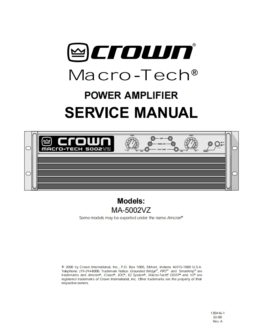 皇冠CROWN-MA-5002VZ-Service-Manual_130446-1维修手册电器原理图-找手册网