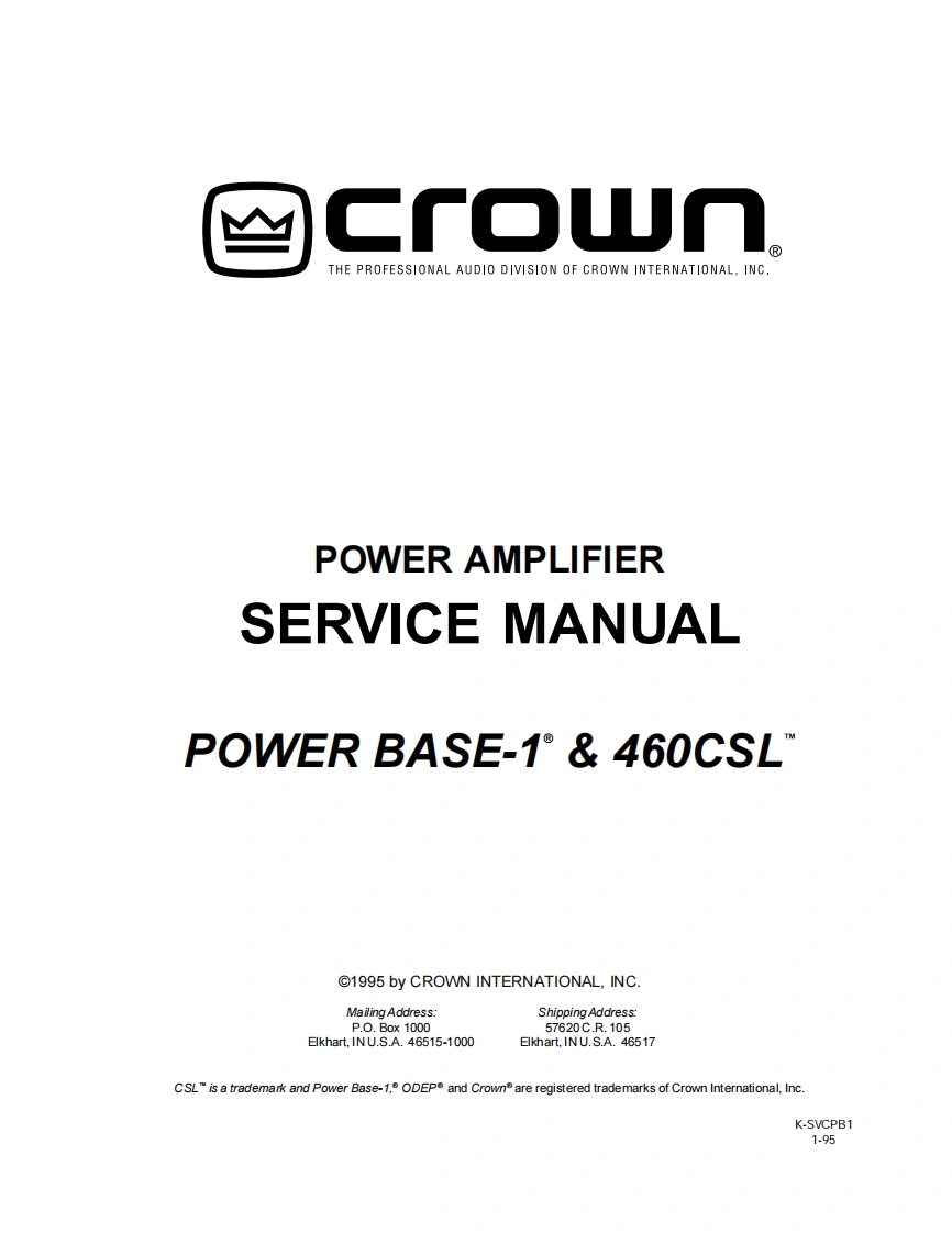 皇冠CROWN-PB1-460CSL-Service-Manual维修手册电器原理图-找手册网