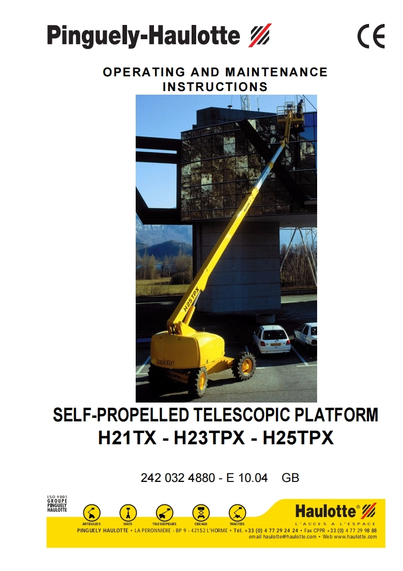 皓乐特HAULOTTE-H21-23-25TPX说明书含电器液压原理图