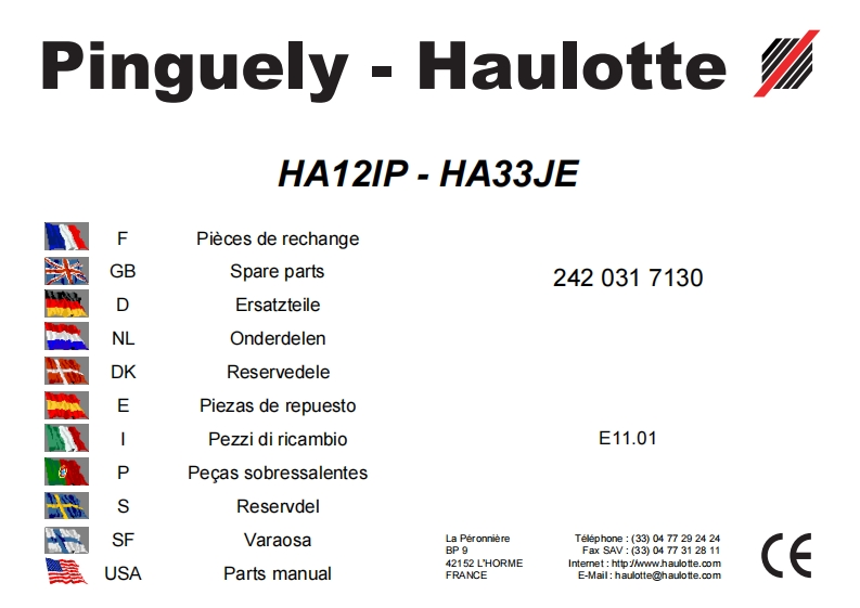 皓乐特HAULOTTE-HA12IP-etter-november-2001-version-USA说明书含电器液压原理图