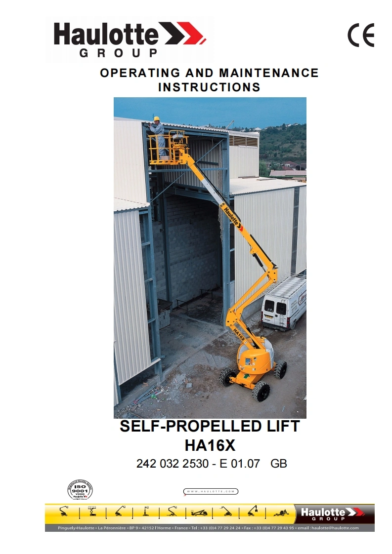 皓乐特HAULOTTE-HA16X说明书含电器液压原理图