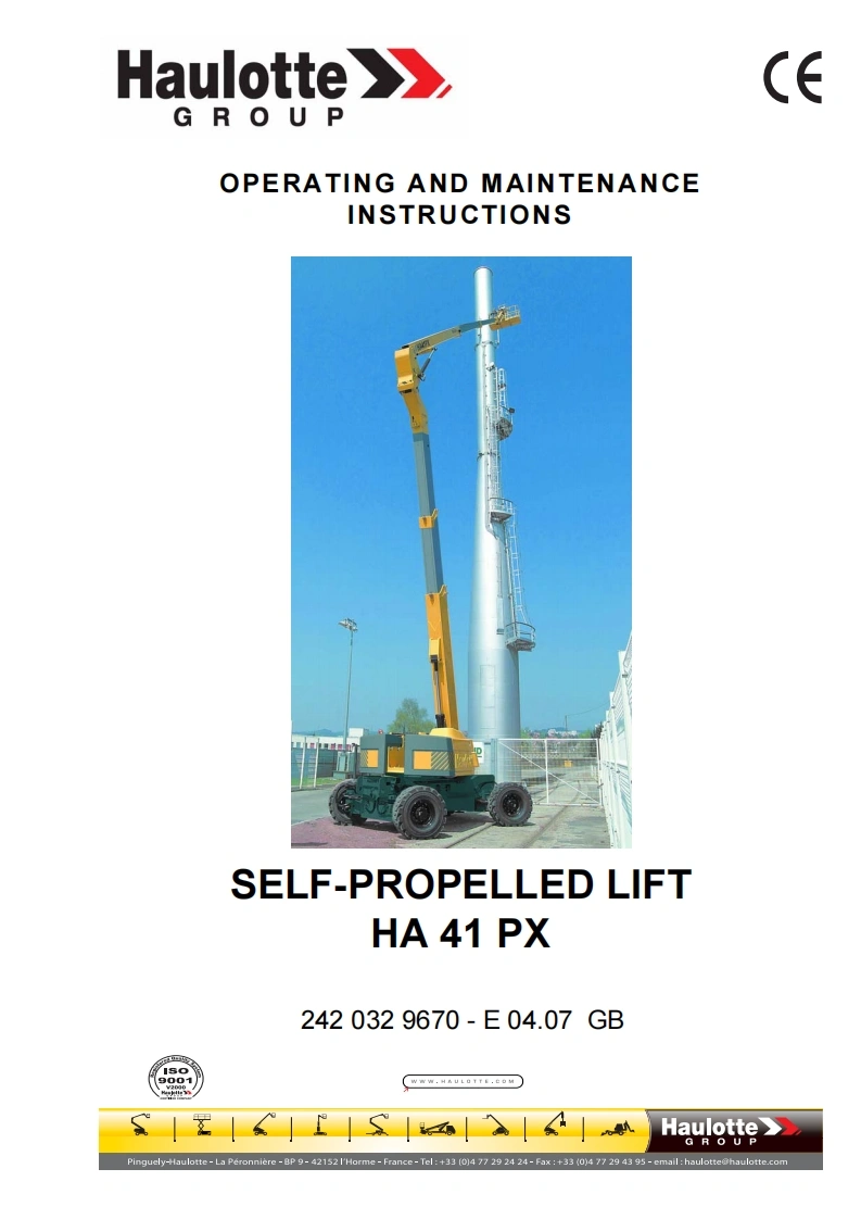 皓乐特HAULOTTE-HA41PX说明书含电器液压原理图