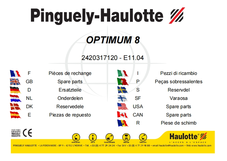 皓乐特HAULOTTE-Optimum-8-etter-november-2004说明书含电器液压原理图