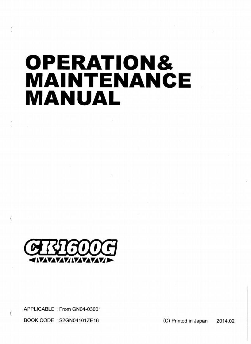 神钢CK1600G-Operation-Maintenance-Manual操作与维护说明书手册含电器液压原理图