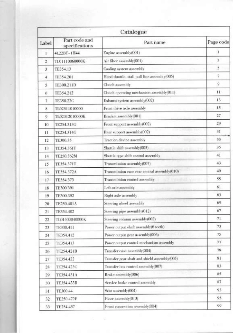 福田雷沃Foton-TE354-Tractor-零部件目录手册图册-PDF-找手册网