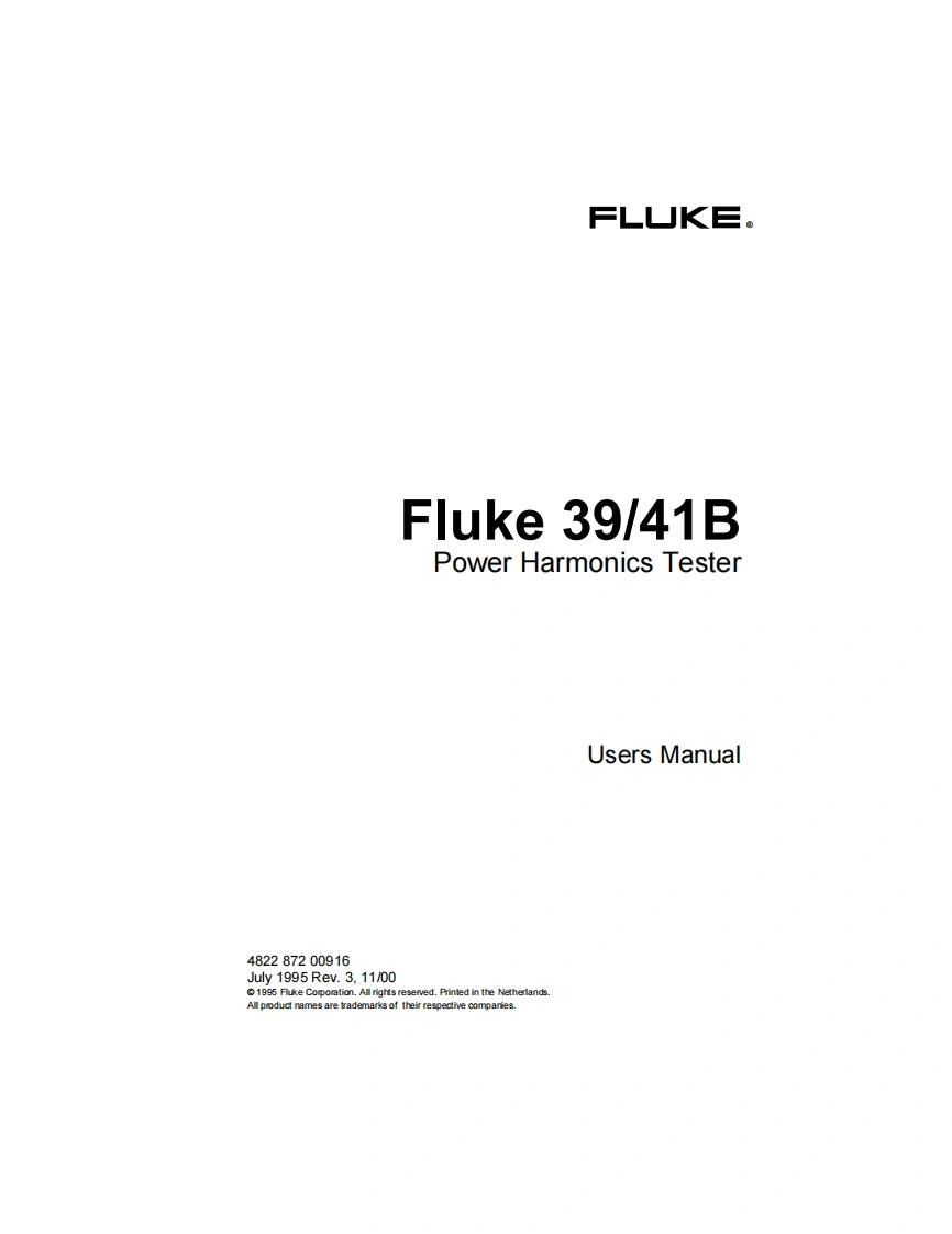 福禄克41B--操作说明书手册维修手册含电器原理图