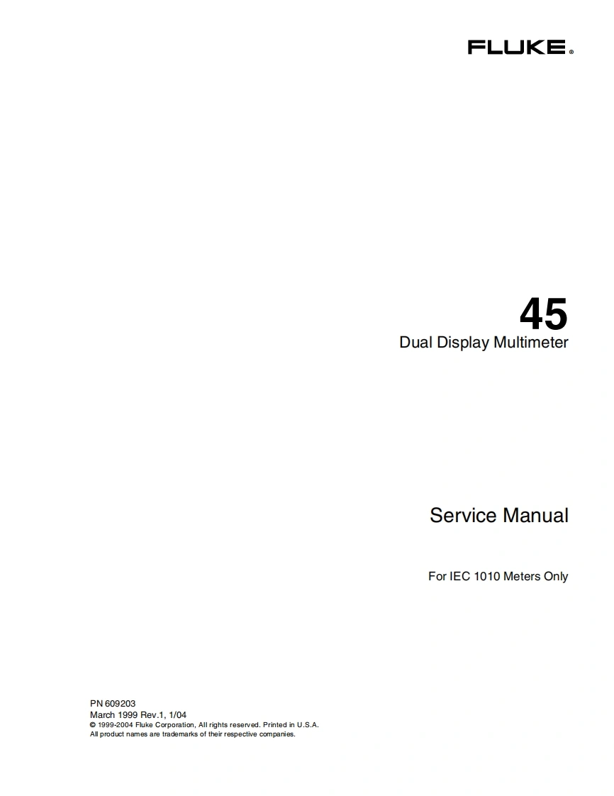 福禄克45维修手册含电器原理图