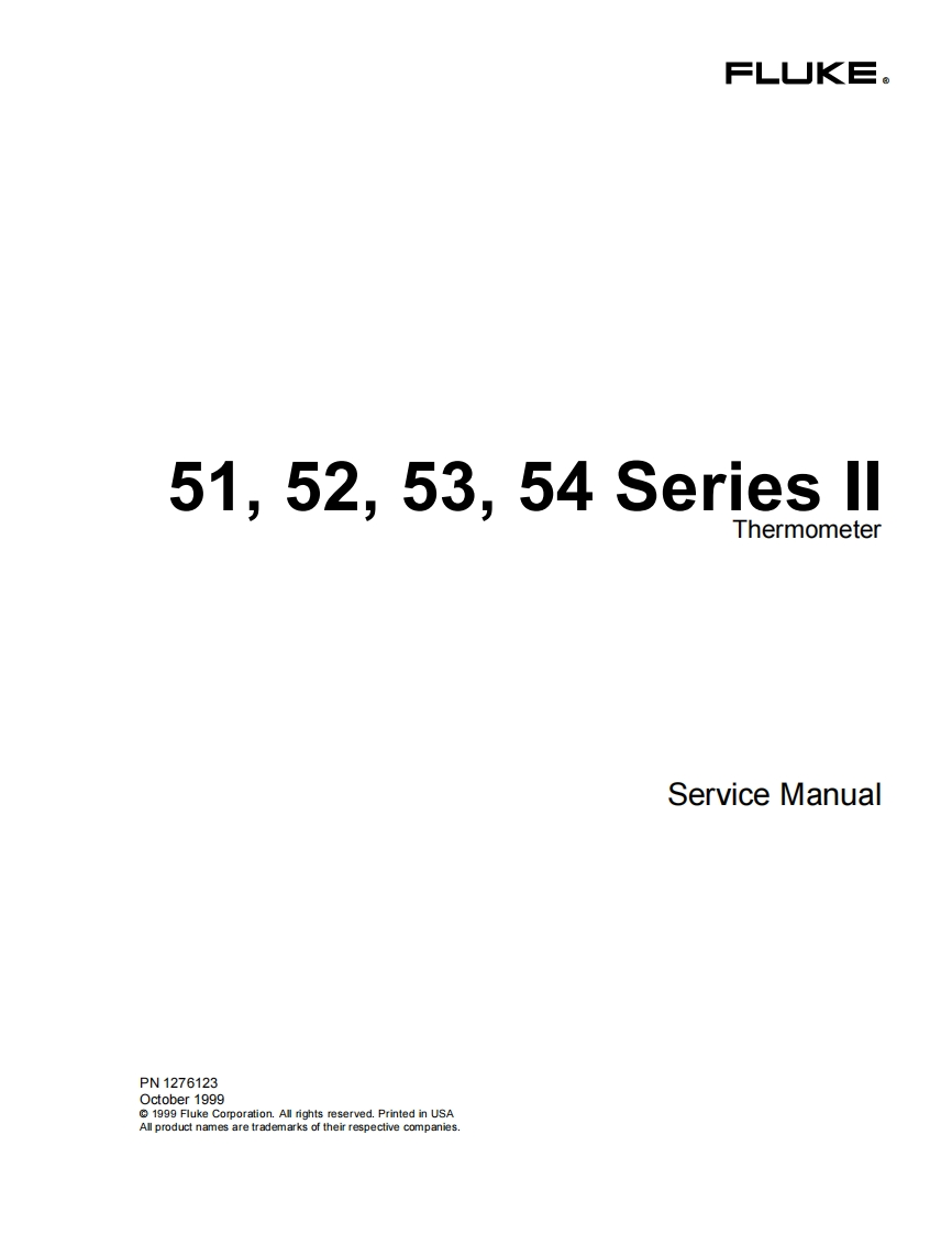 福禄克FLUKE-51--52--53--54-Service维修手册含电器原理图-找手册网