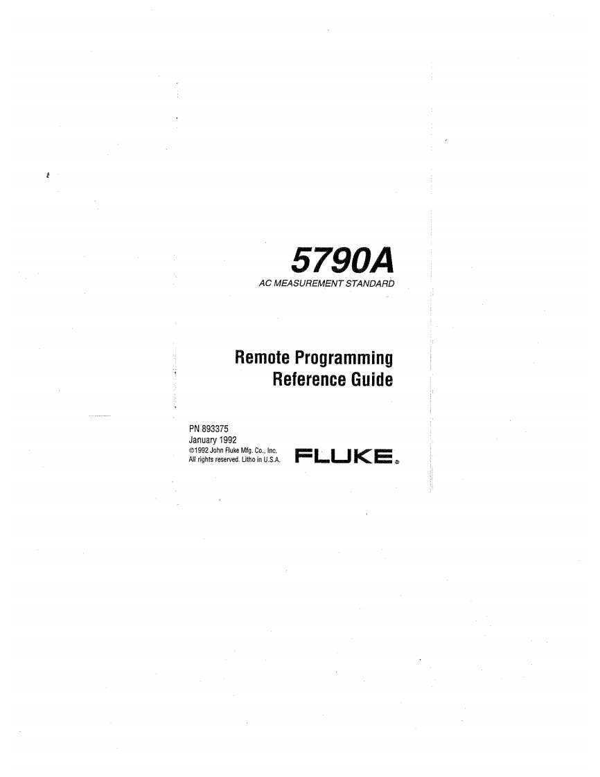 福禄克FLUKE-5790A-Remote-Programming-Reference-Guide维修手册含电器原理图