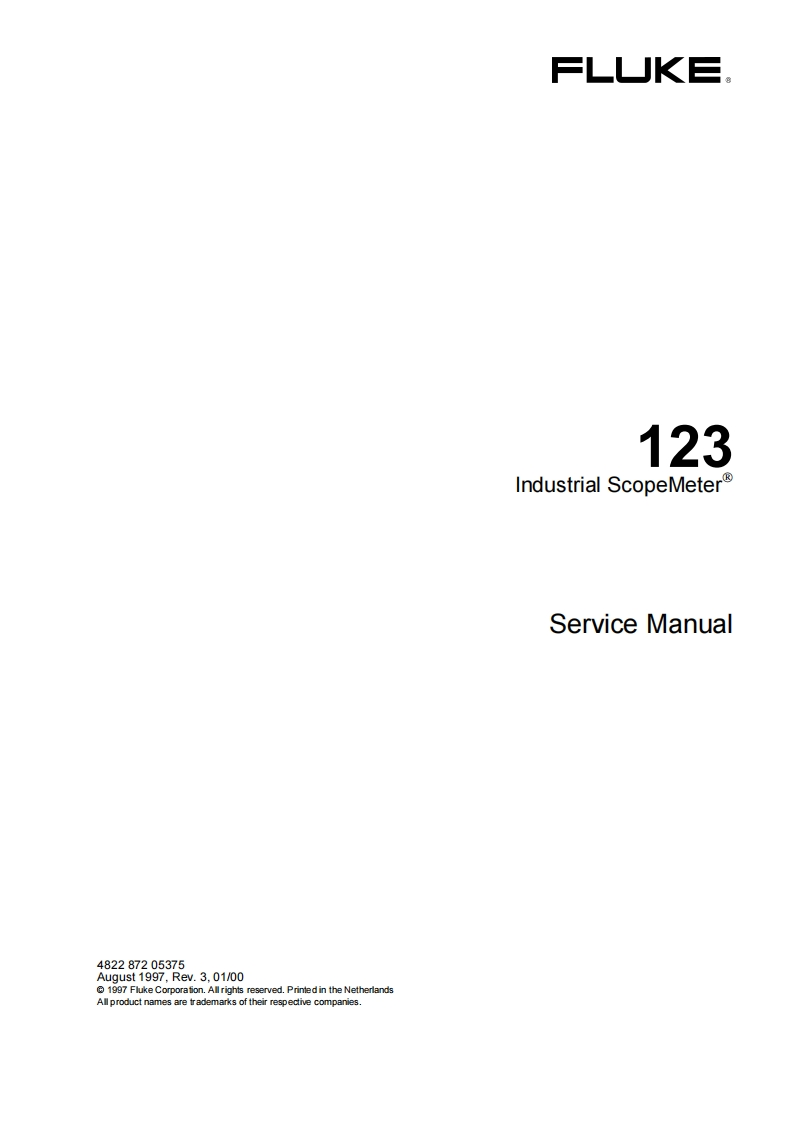 福禄克FLUKE123维修操作图纸手册