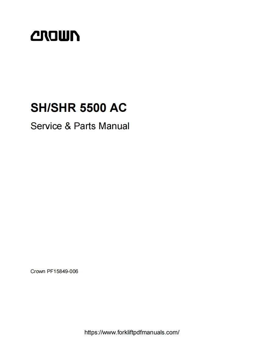 科朗Crown-SH-SHR-5500-Forklift-Trucks-Service--Parts-Catalog-PDF