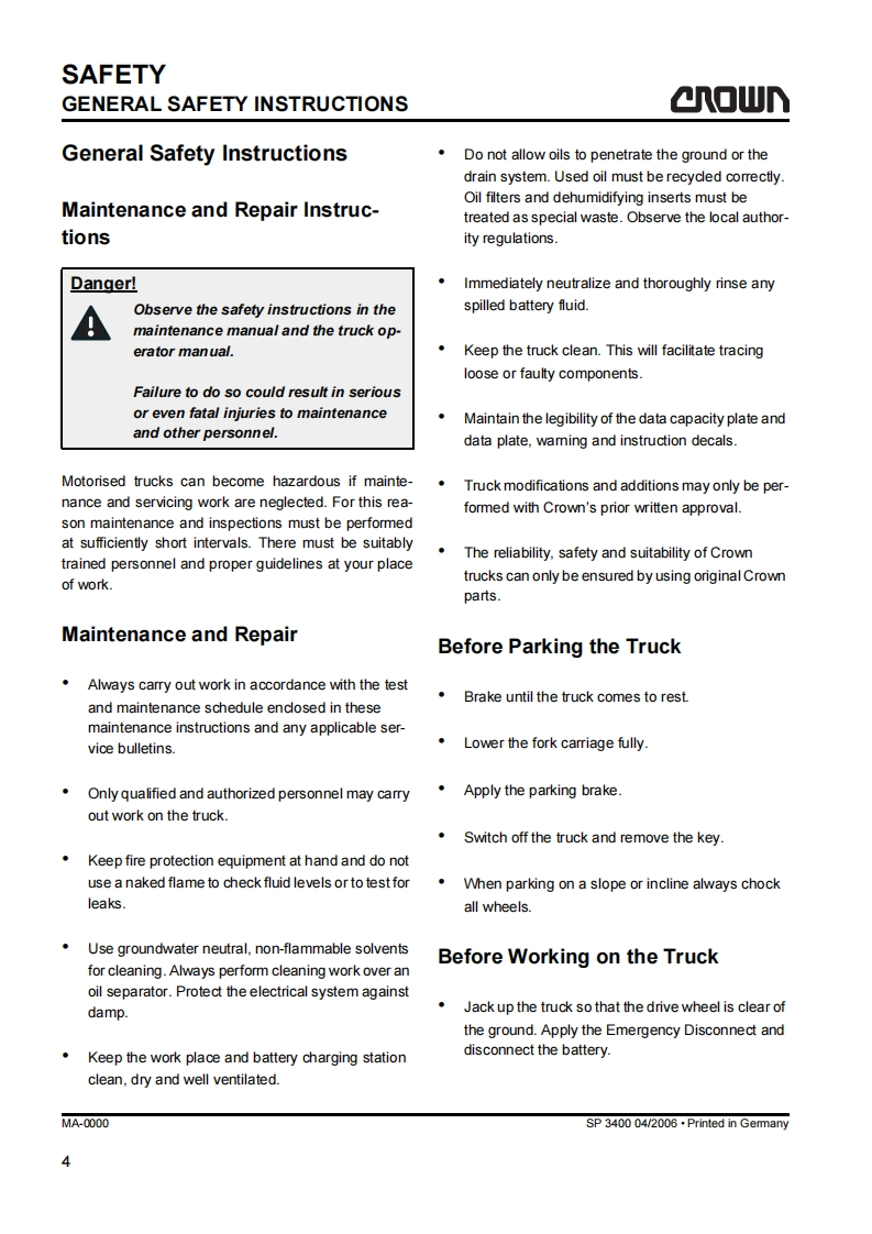 科朗叉车crown-sp3400-demo-servicemanual维修操作说明书手册