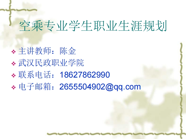 空乘专业学生职业生涯规划