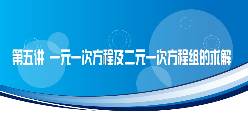 第五讲一元一次方程及二元一次方程组的求解