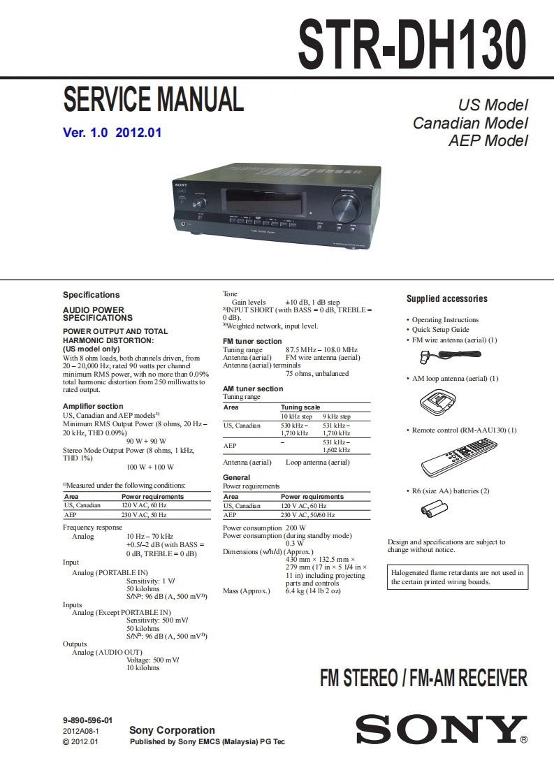 索尼STRDH130_维修手册含电器原理图-找手册网