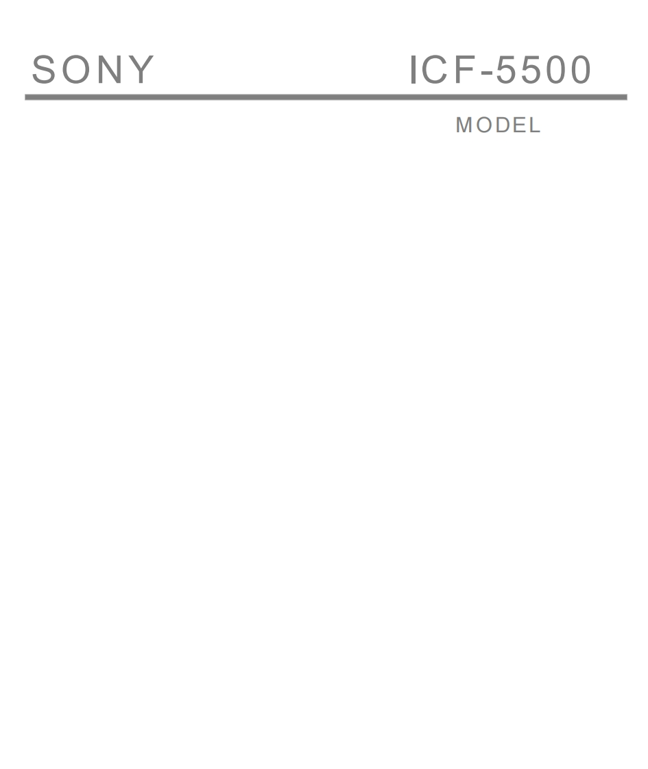 索尼Sony_ICF-5500M_ServiceManual维修手册电器原理图