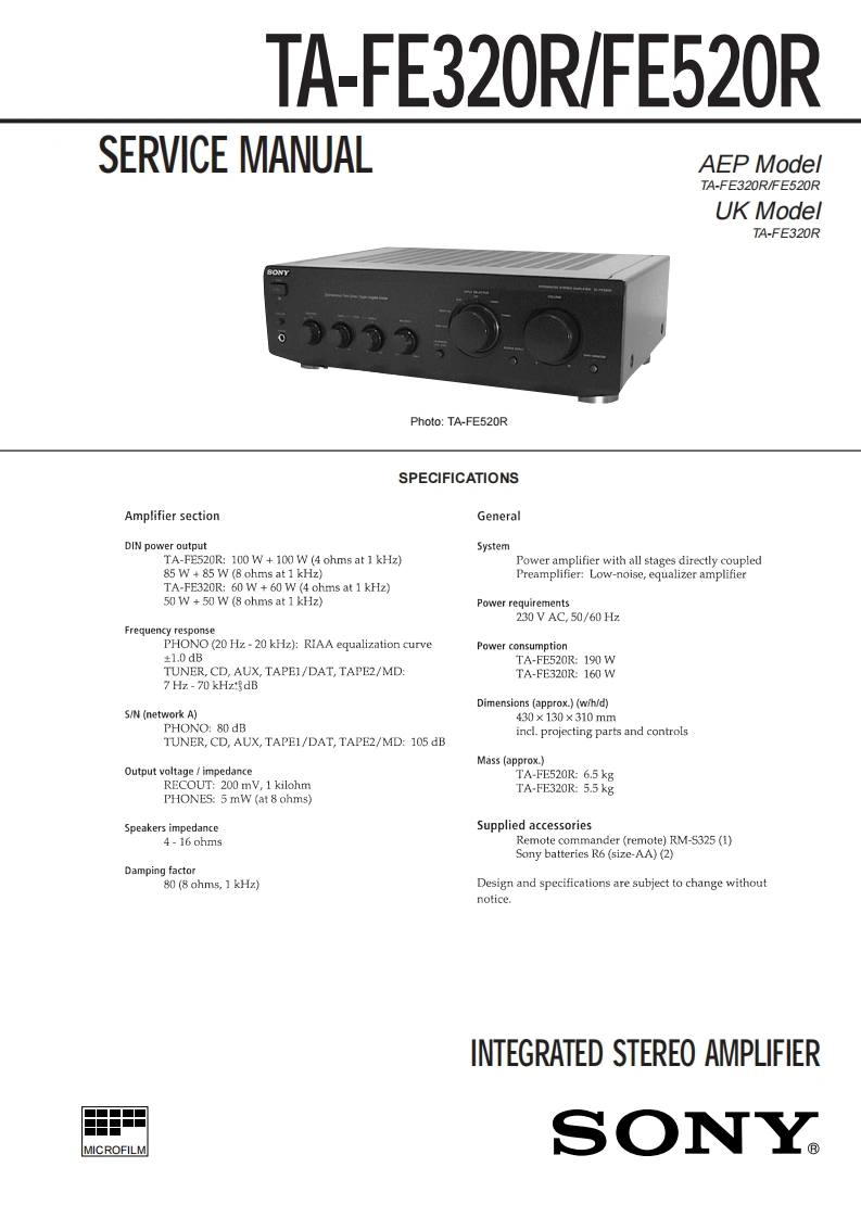 索尼sony_ta-fe320r_520r_维修手册