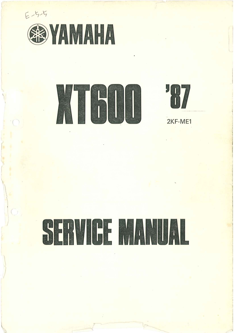 编号10：YAMAHA雅马哈摩托车XT600_维修说明书手册_1987_2KF-ME1