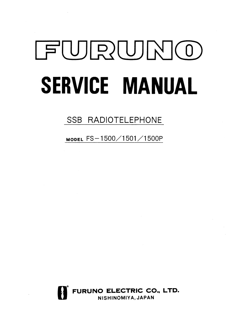 编号12：日本古野Furuno_FS-1500_FS-1500P_FS-1501_维修说明书手册