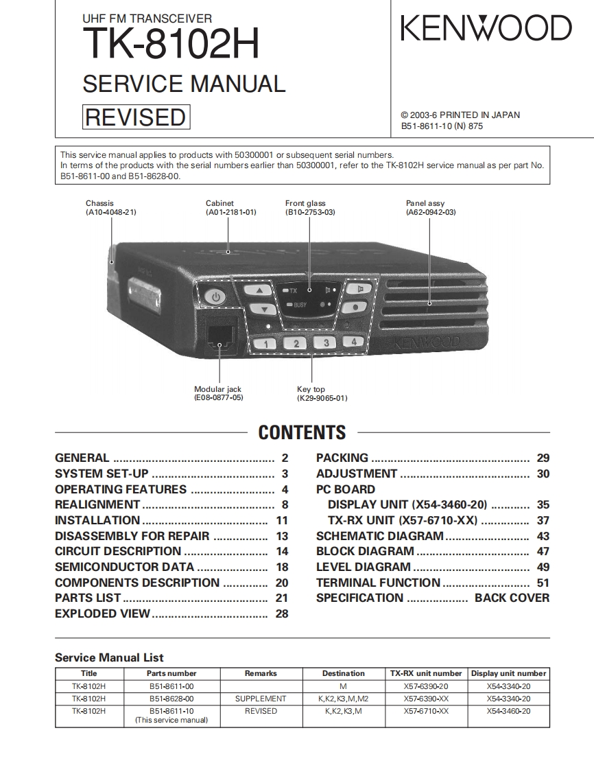 编号13：建伍KENWOOD-TK-8102HREV维修图纸手册