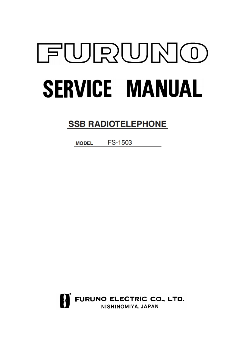 编号17：日本古野Furuno_FS-1503_维修说明书手册_1998