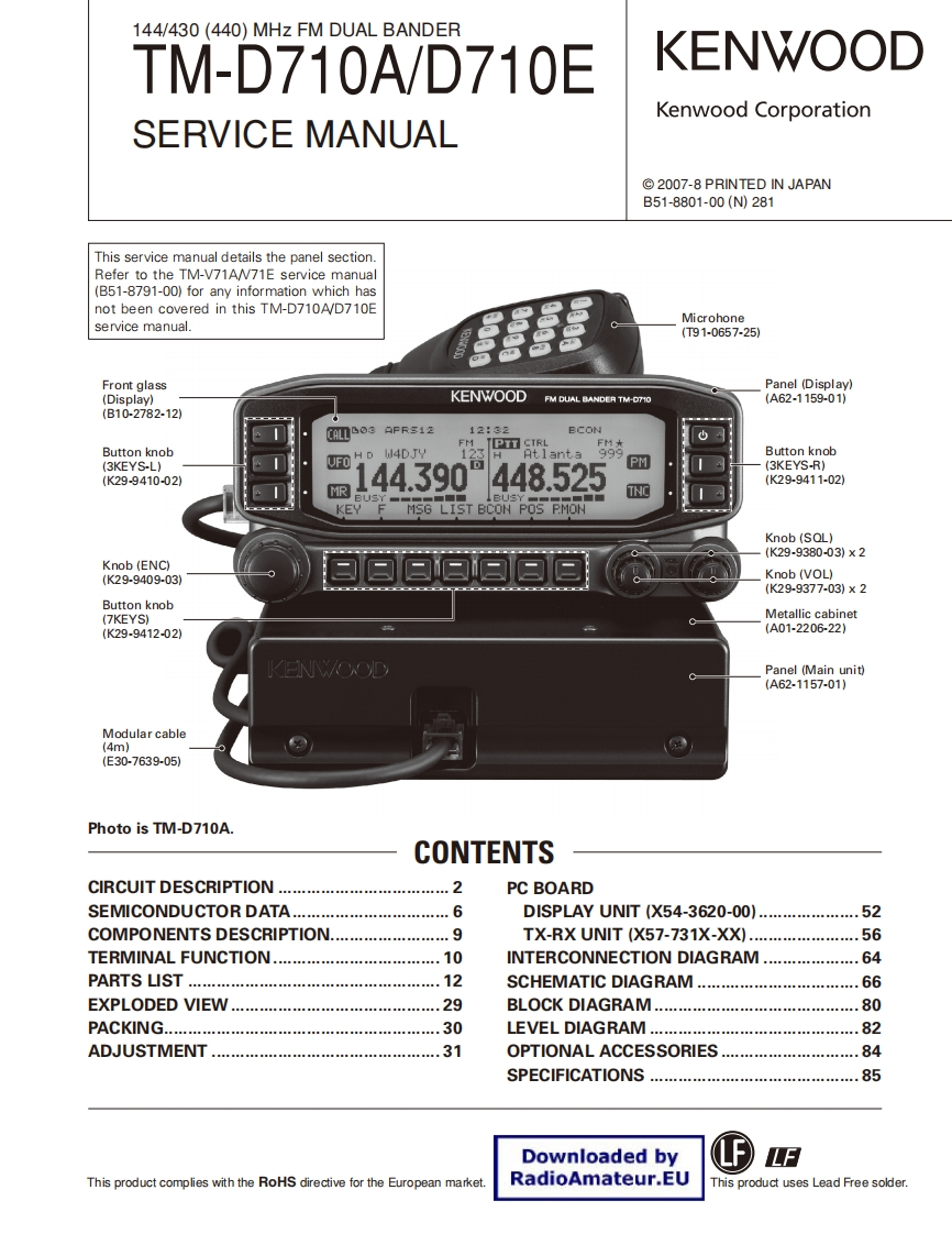 编号18_建伍KENWOOD-tm-d710-维修使用说明书手册