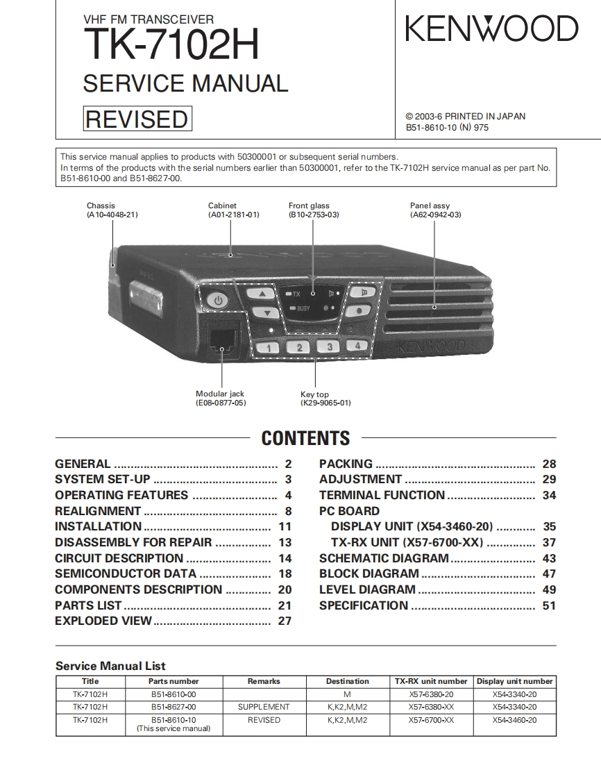 编号19：建伍KENWOOD-TK-7102HREV维修图纸手册